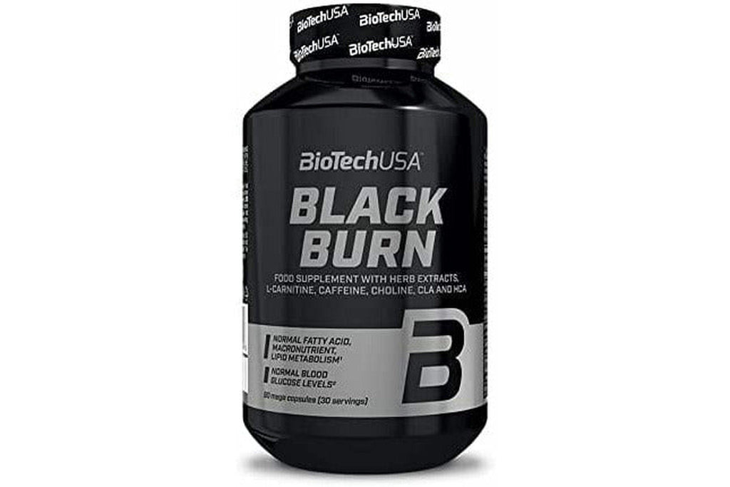 BioTechUSA Salute e bellezza BioTechUSA Black Burn, Una capsula di integratore alimentare con estratti vegetali, L-carnitina, vitamine e minerali, inoltre 200 mg di caffeina per ogni dose, 90 mega capsule