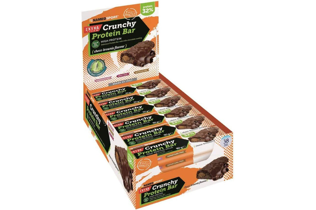 Named Sport Crunchy Protein Bar Gusto Cioccolato Brownie Box 24 Pz - Proteika SRLNamed Sport