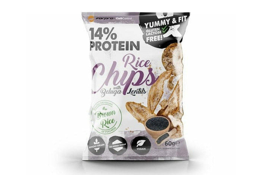 RICE CHIPS 60 G - BELUGA LENTILS - Proteika SRLForpro